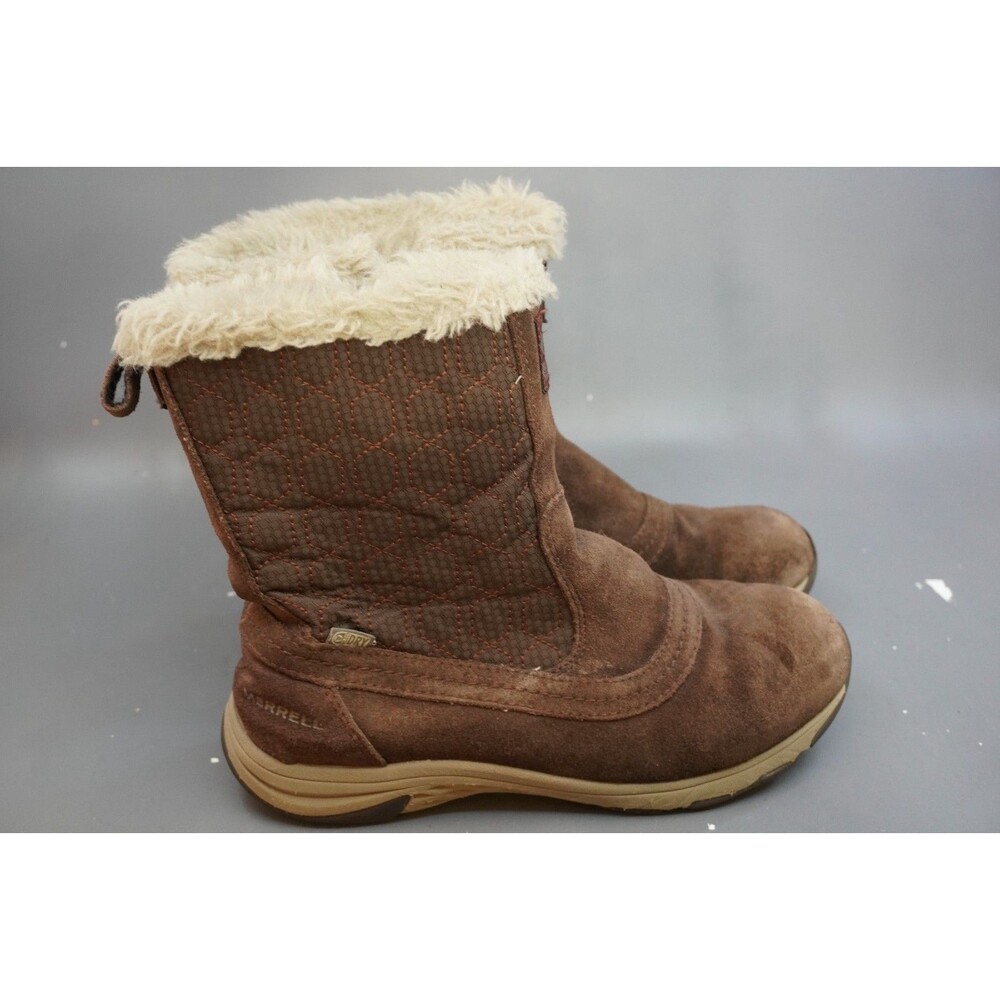 Merrell Ryeland Tall Polar Waterproof Boots Suede Espresso Brown Womens Size 6